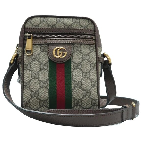 Gucci Handbags - 100% Authentic GUCCI  Ophidia Brown Canvas Crossbody Bag 922-12524